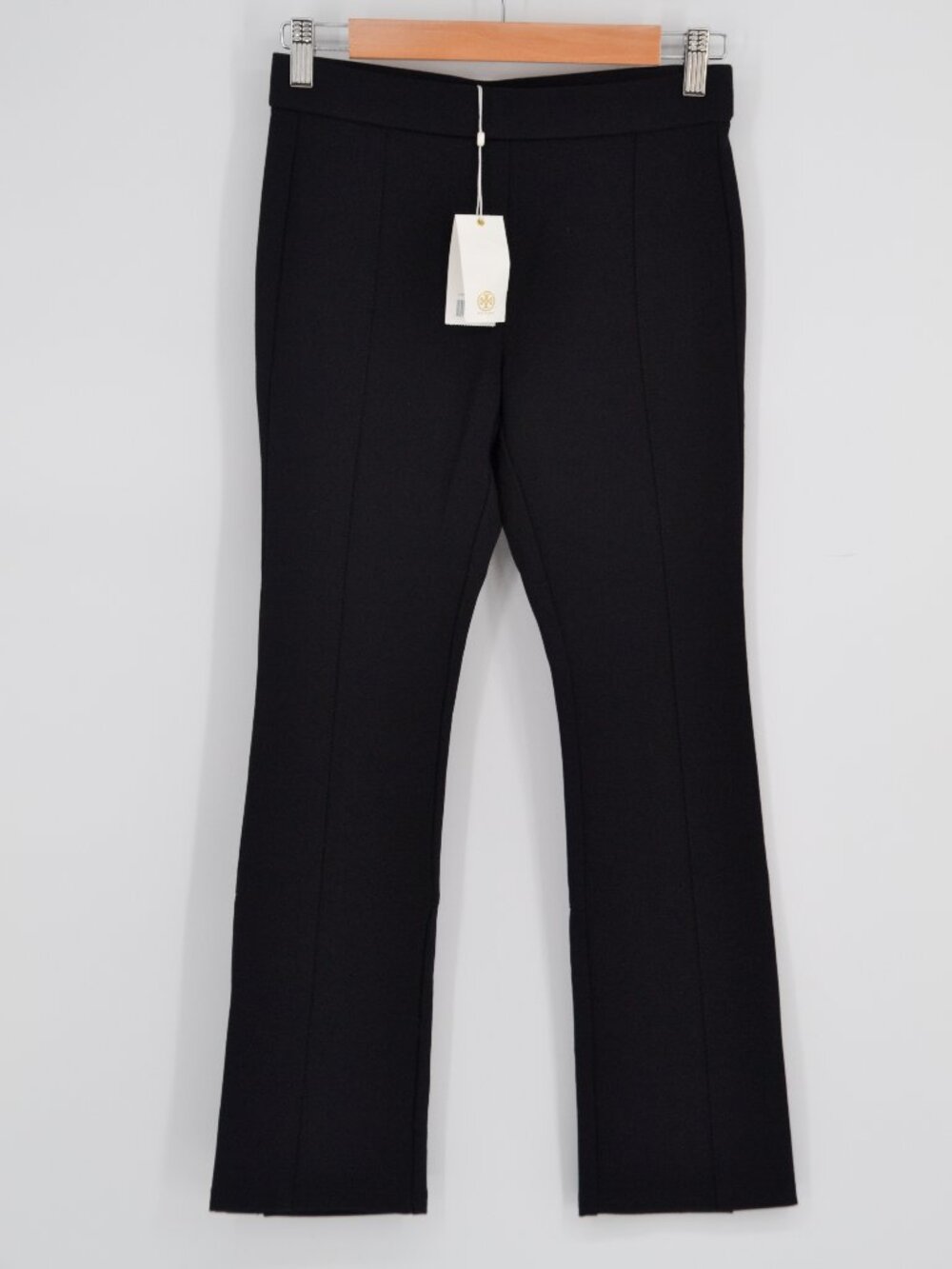 NWT Tory Burch Ponte Flare Pants Black Gold Button XS